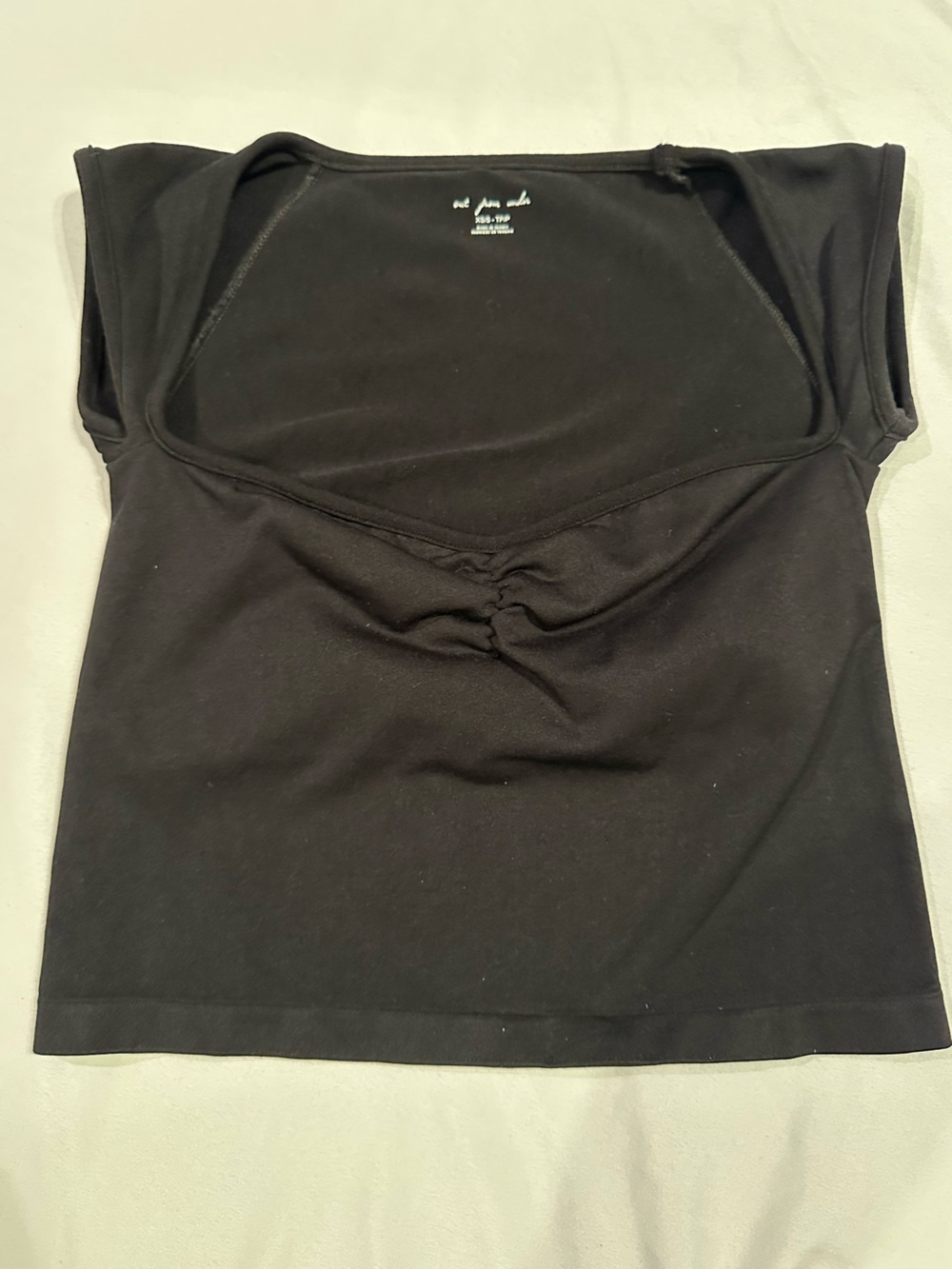 Urban Outfitters Out From Under - Black Graphic Ribbed Crop Tee XS/S